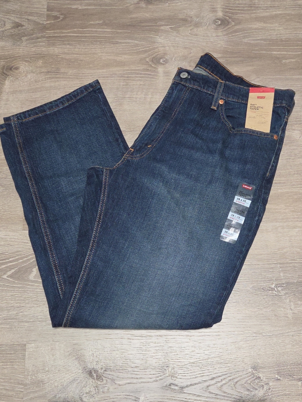 Levi's 541 Athletic Taper Blue Jeans Blank Red Tab Version Size 38 X 32 - NWT